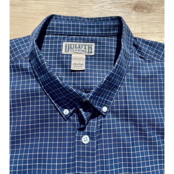 DULUTH TRADING Shirt Plaid Long Sleeve‎ Outdoor Lightweight Men Blue SIZE 3XL - Picture 2 of 6
